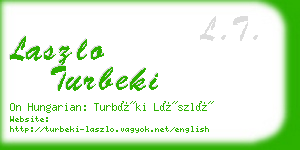 laszlo turbeki business card